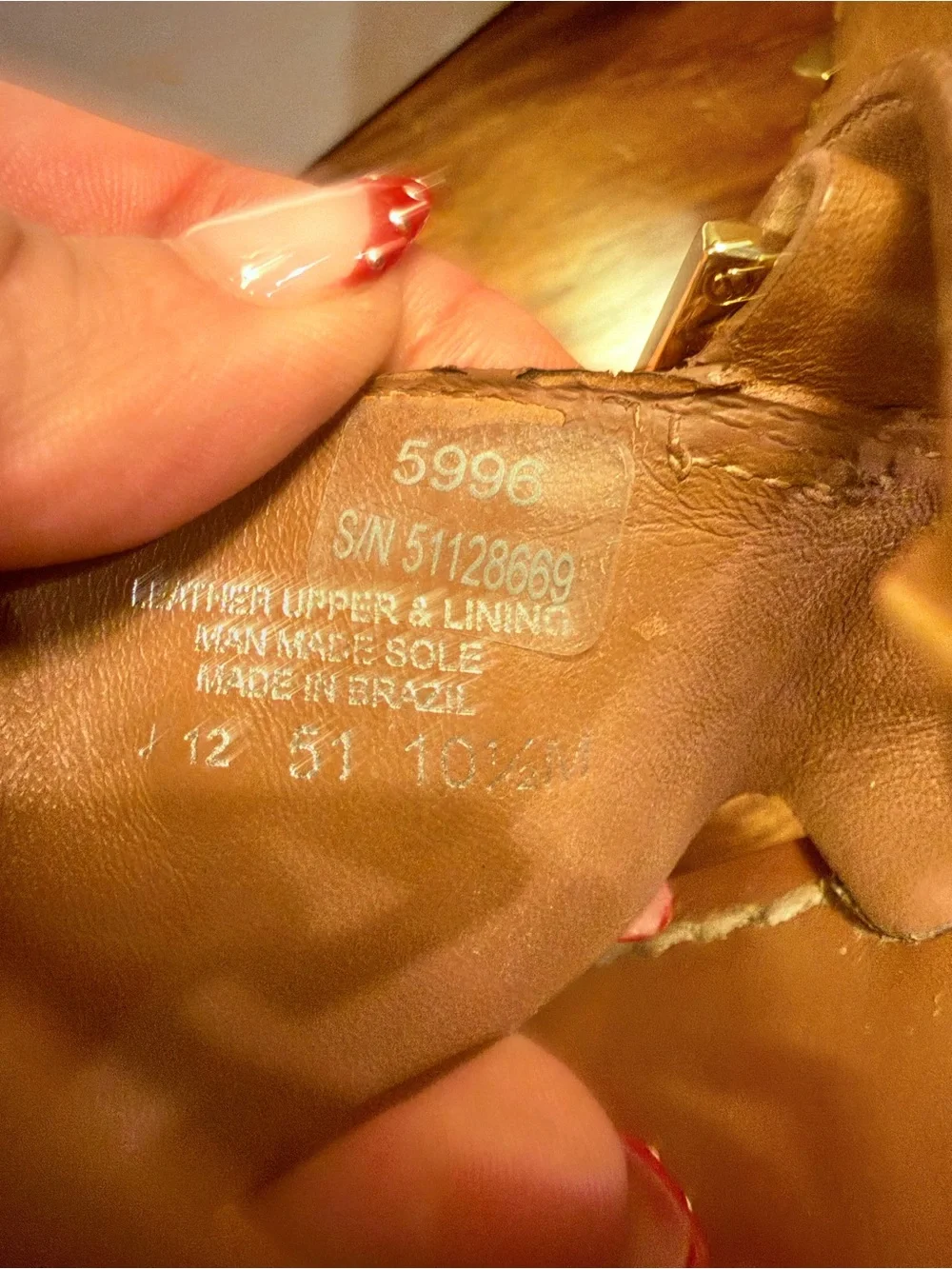 Tory Burch Cognac Leather Platform Cork Wedge Thong Sandals Gold Studs Size 10.5